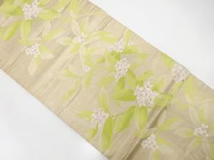 アンティーク　草花模様織出し袋帯（材料）